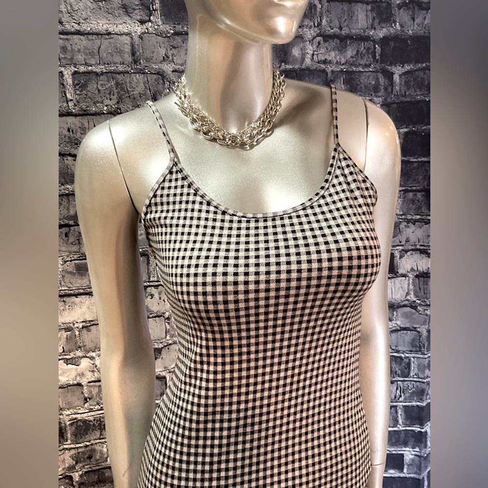 Black & White Checkered Bodycon Mini Dress - Picture 4 of 6